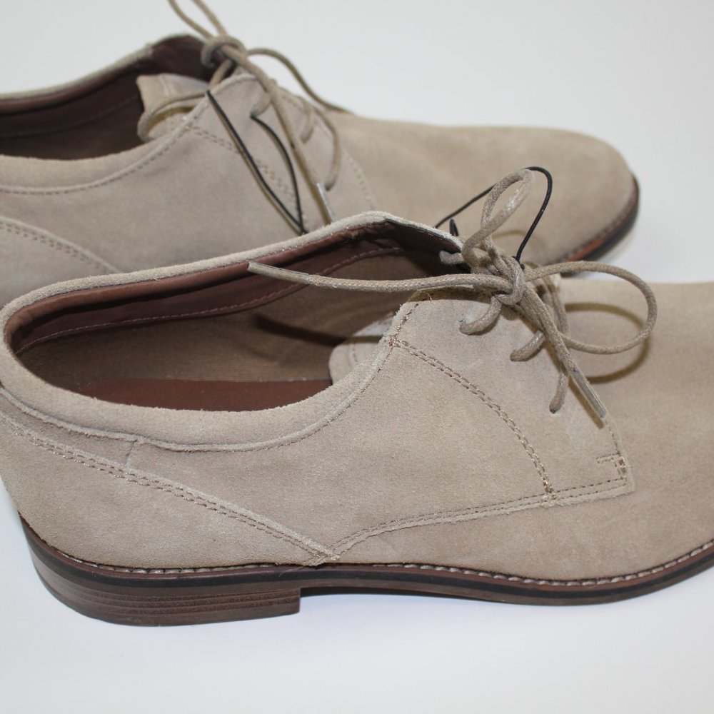 Parker & Sky Dress Shoes Beige Tan Cow Leather Oxford Lace Up Mens Size 12 M NEW - Picture 6 of 10
